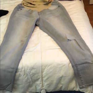 Grey Indigo Blue Maternity Jeans